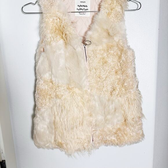 Zara Girls Outerwear Faux Fur Vest Pink Fuzzy Snap Closure Size 11 / 12 152 cm - Picture 2 of 5